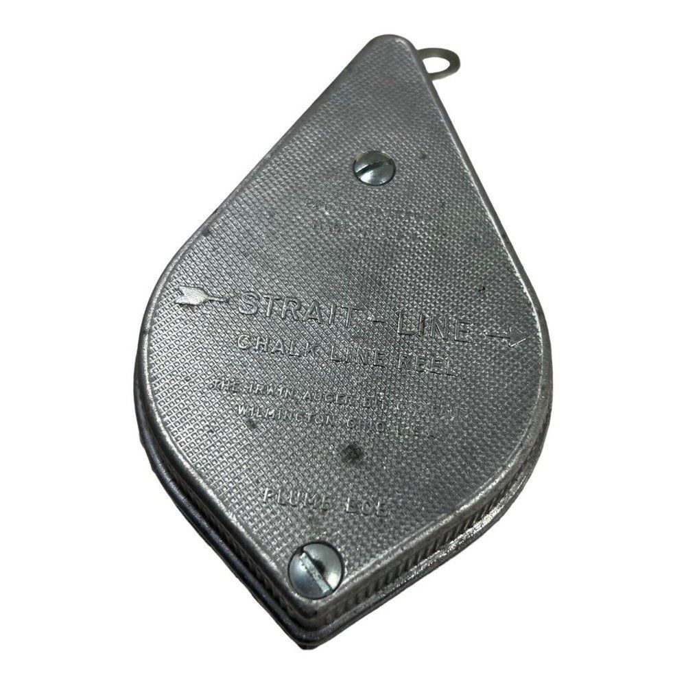 Vintage STRAIT-LINE Chalk Line Reel PLUMB BOB The Irwin Auger Bit Co. Tool